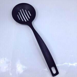 Heat Resistant Slotted Spoon Skimmer strainer Black Kitchen Utensil Nylon 890-5
